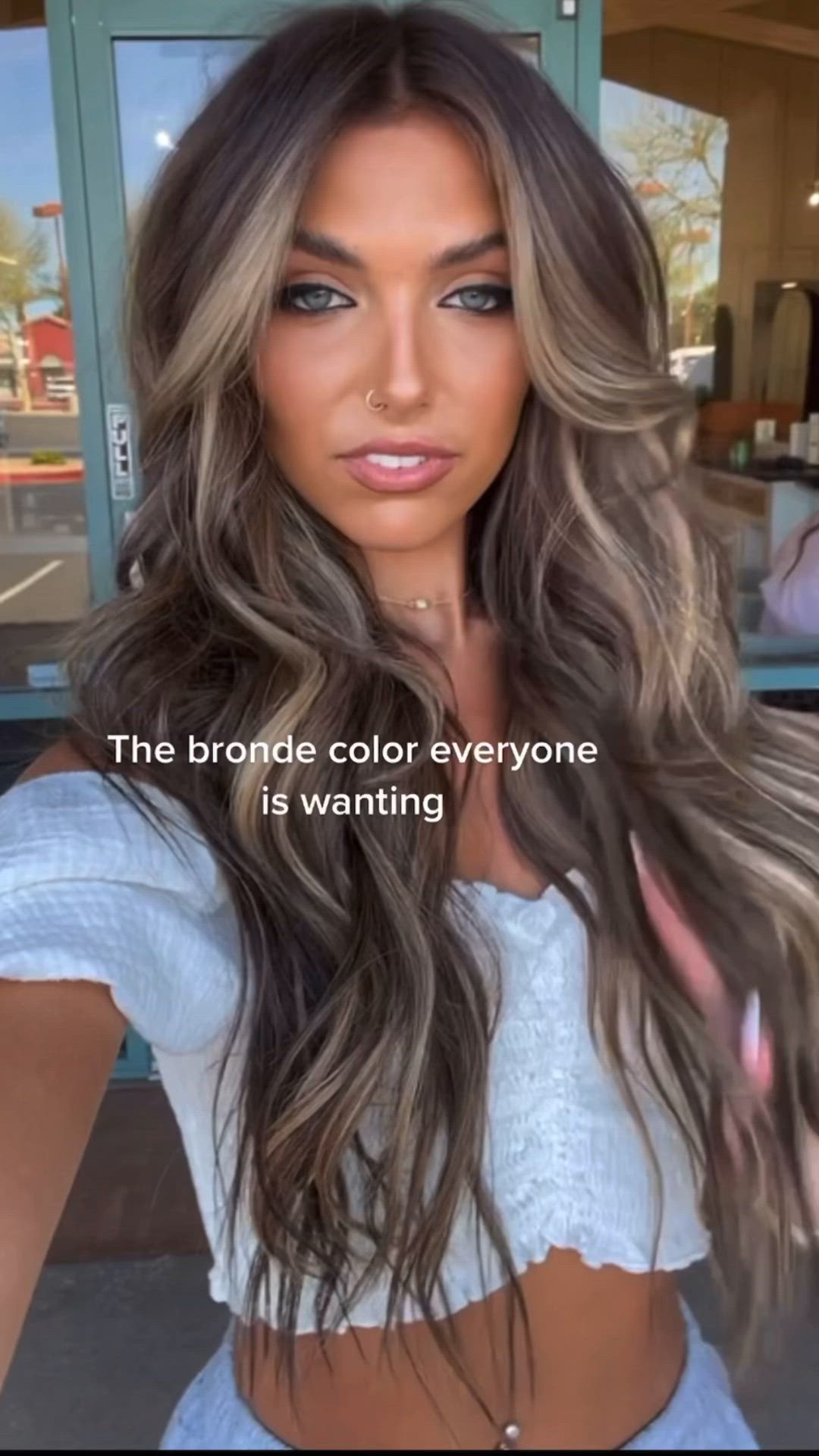 This contains an image of: Bronde balayage hair color