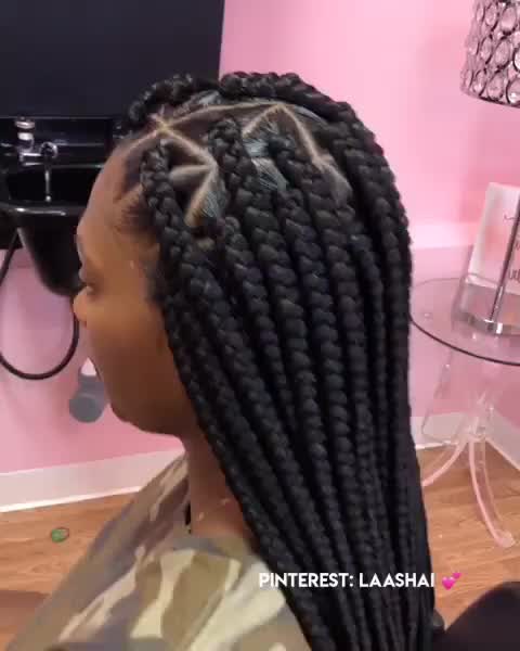 This contains an image of: Pinterest: LAASHAI 💕 | @braidsbyty__