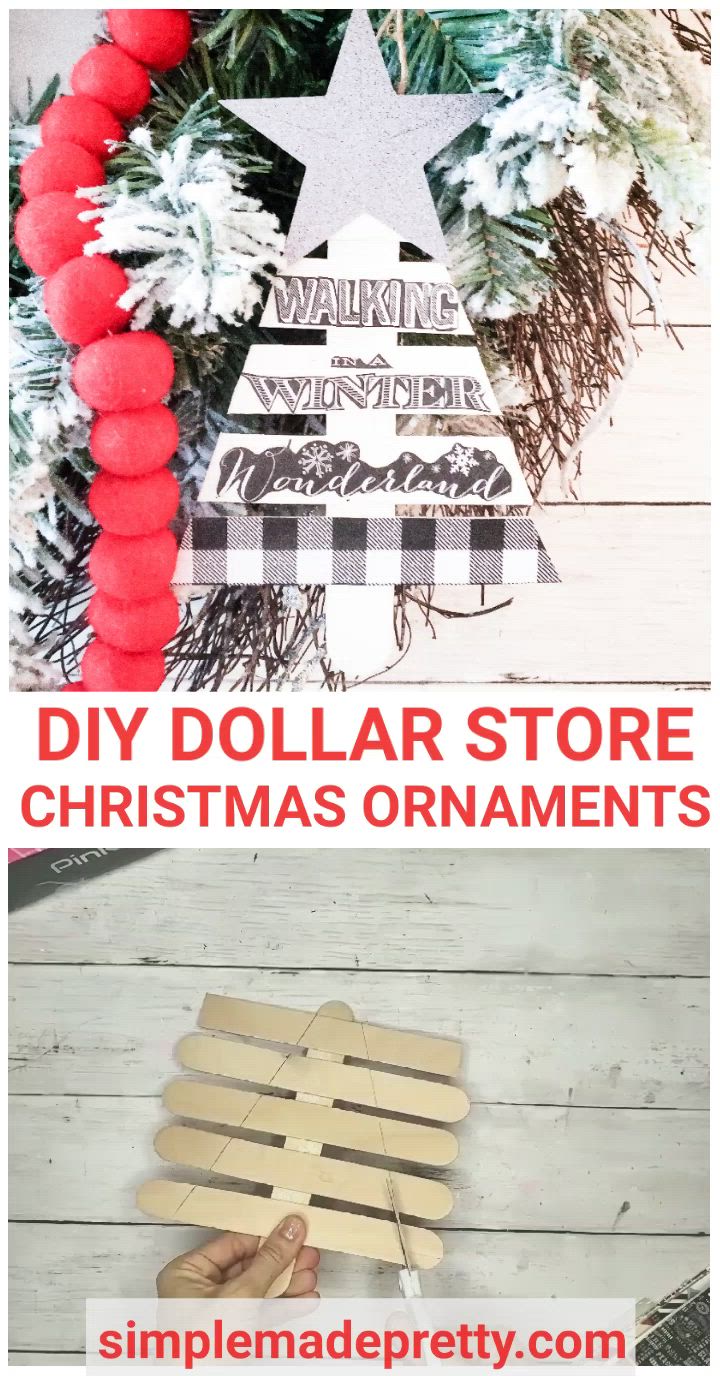 This may contain: an advertisement for dollar store christmas ornaments