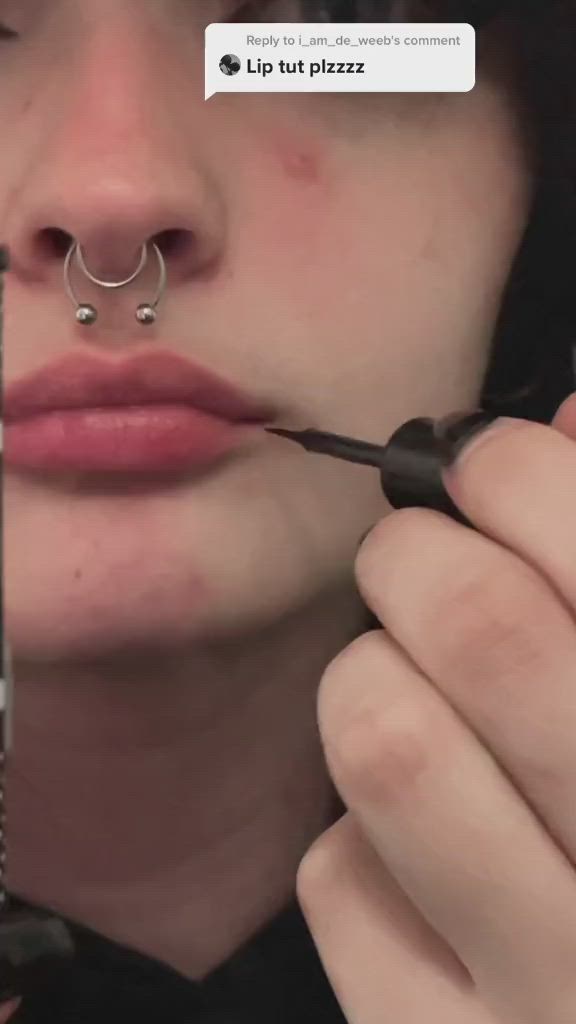 This contains an image of: Goth Lipstick Makeup Tutorial