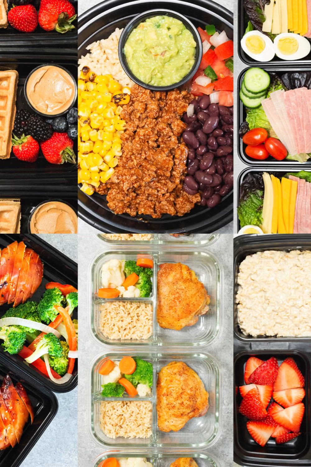 This may contain: the meal prep plan is full of healthy food