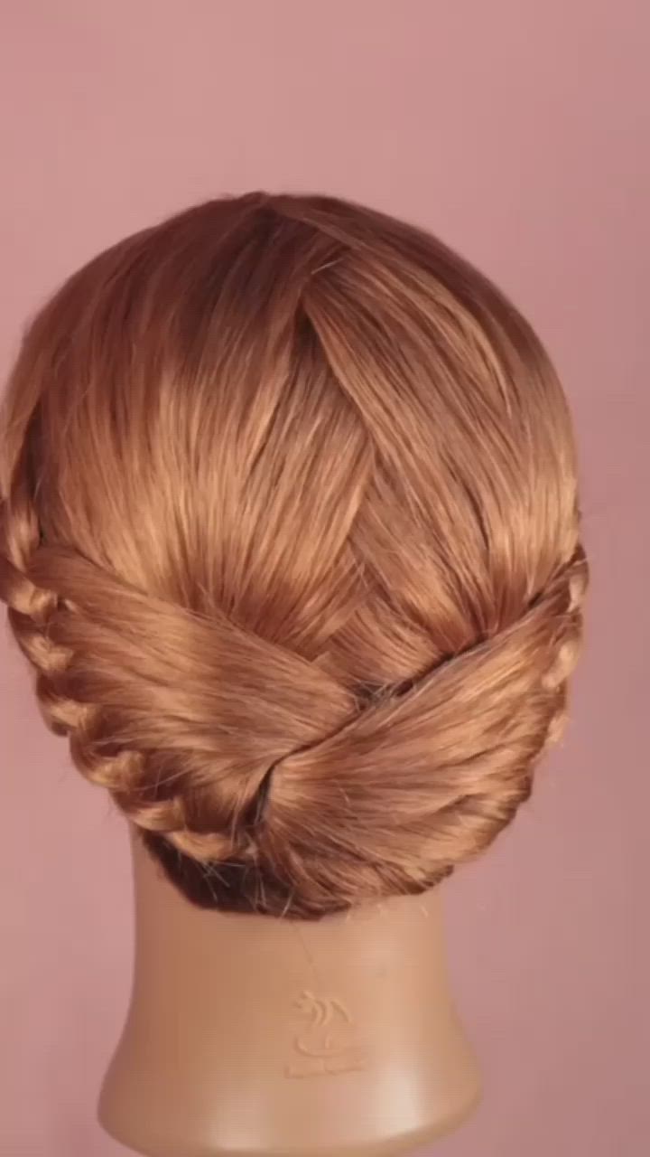 This contains an image of: Braided Hairstyle. Felt like this would look good as a wedding hairstyle