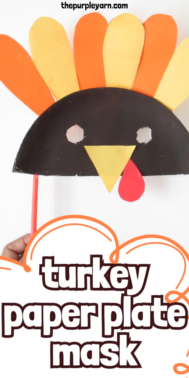 This contains: turkey paper plate mask craft