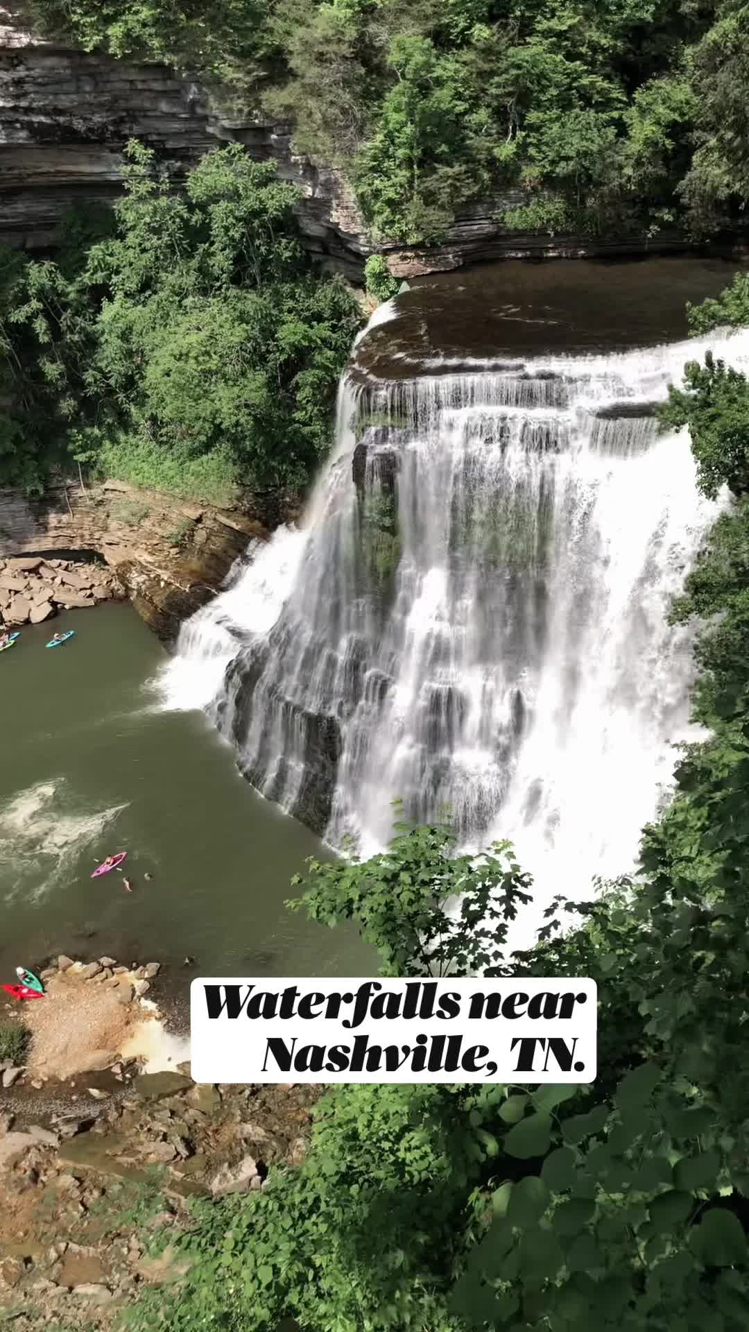 This may contain: the waterfalls near nashville, tn