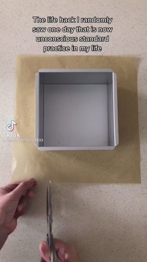 This may contain: someone cutting paper with scissors in front of a box that says, this little trick i randomly saw one day that is now unanster and practices in my life