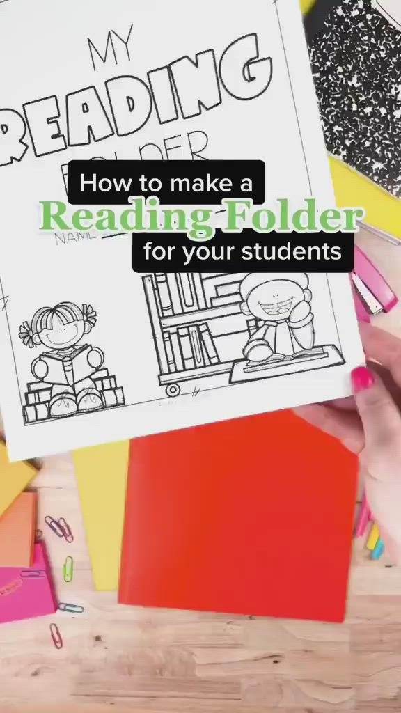 This may contain: someone holding up a book with the title how to make a reading folder for your students