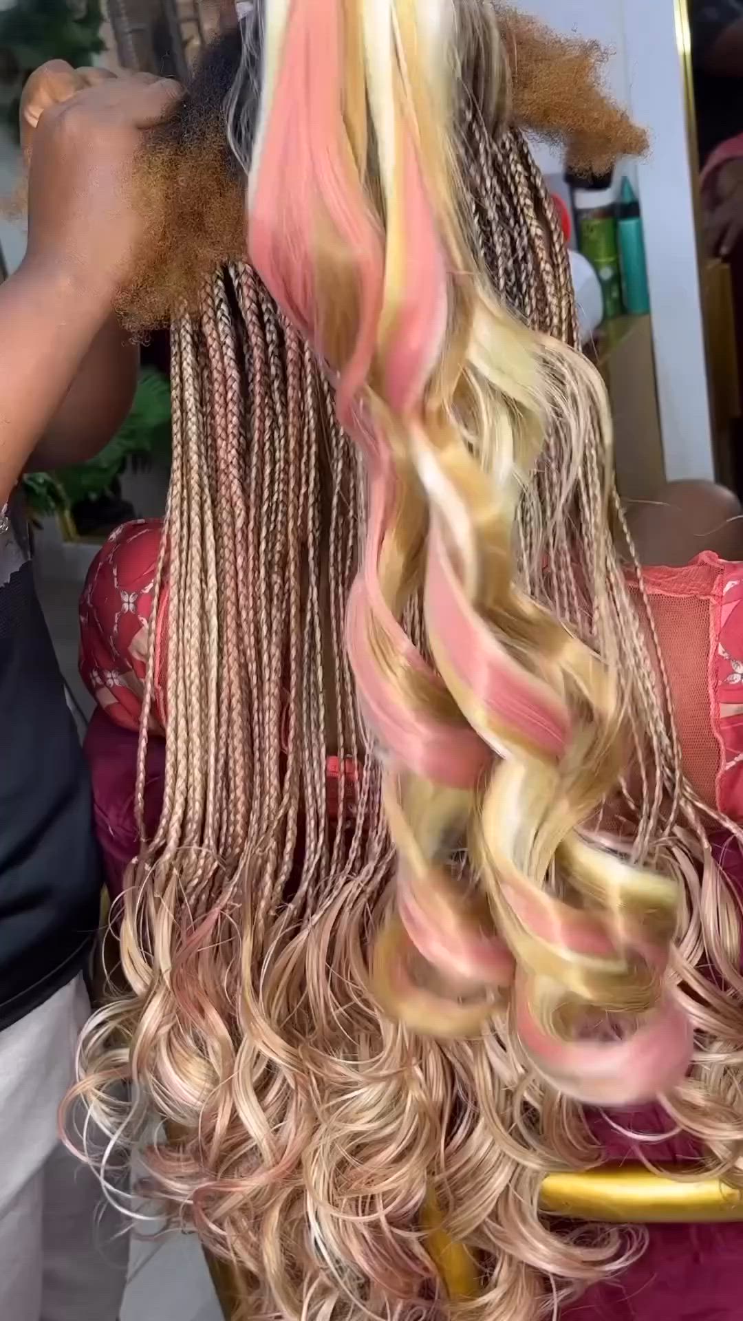 This contains an image of: AyyaHair.com ✨ French Curl Braids ✨