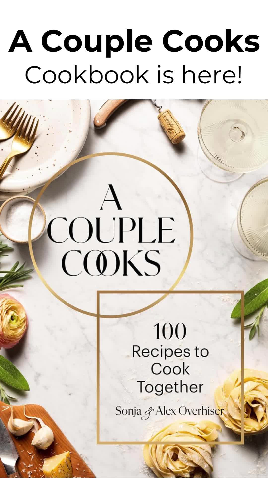 This may contain: a couple cooks cookbook is here, and it's free to use on the table