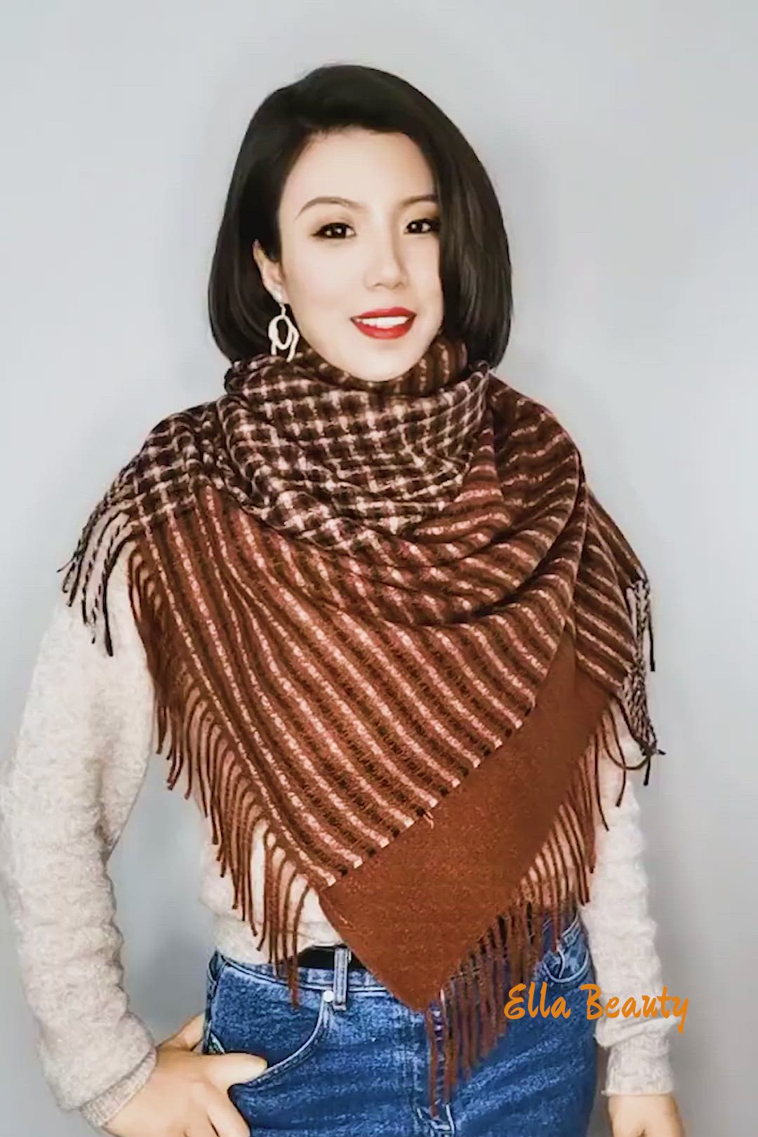 This contains an image of: How to Wear a Blanket Scarf