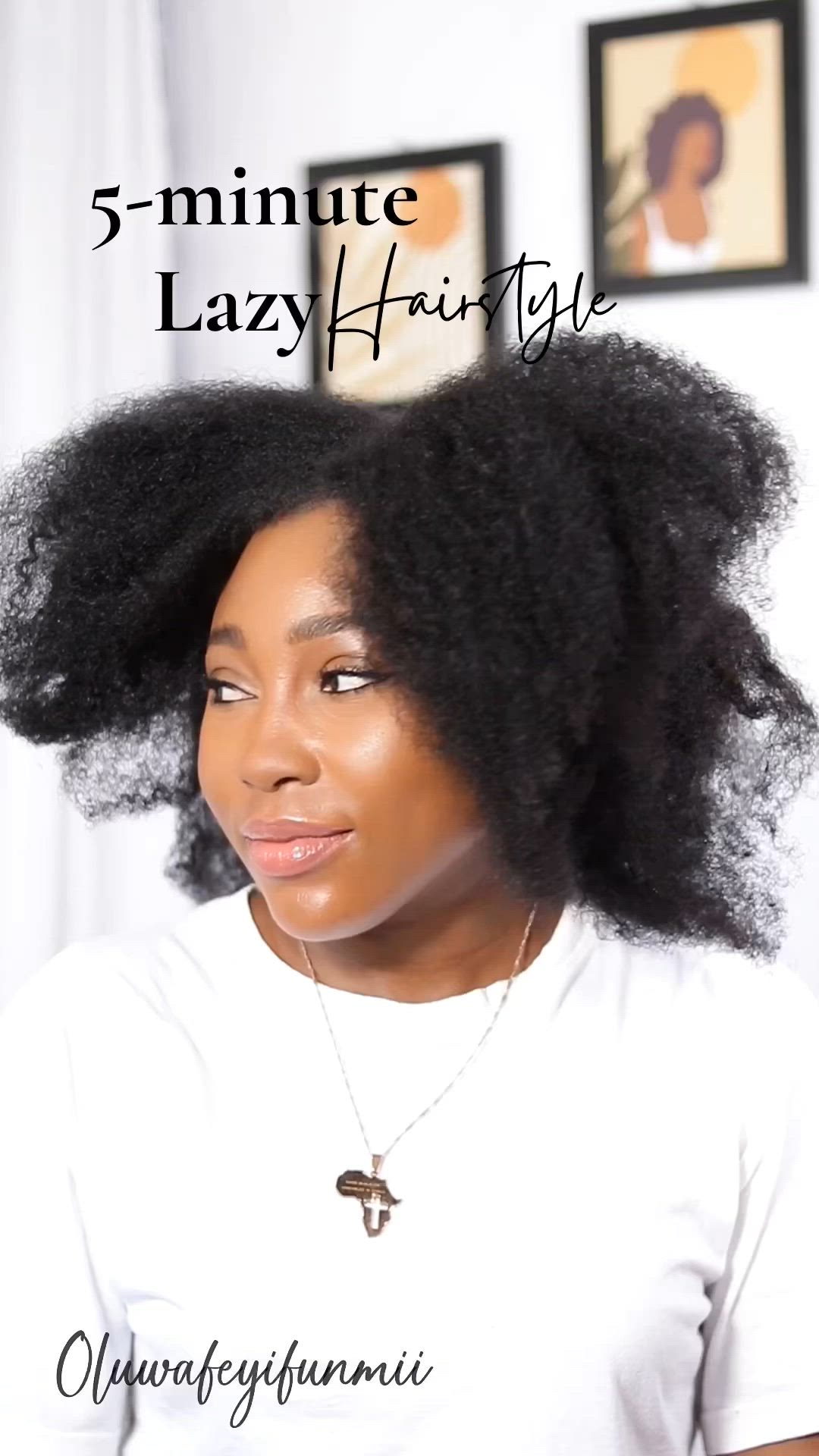 A 5-minute lazy hairstyle that even the laziest natural can do 😜