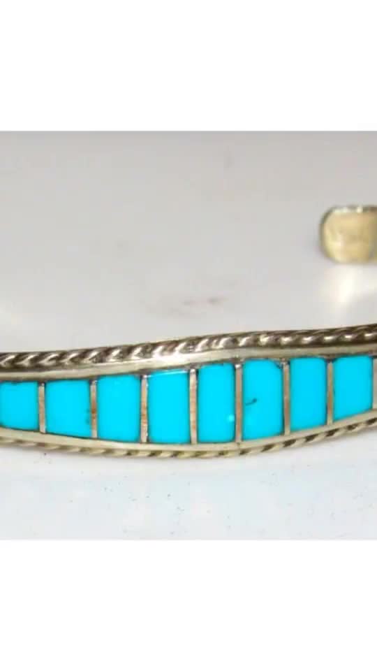 Limited offer! This awesome Zuni Turquoise Bracelet Inlay Sterling Native American Signed Stacker for $179.99.. 
#turquoisejewelry #tribaljewelry #southweststyle #turquoisetrend #turquoiselover #handmadeturquoise #spiritualjewelry #navajojewelry #authenticturquoise #nativebeauty