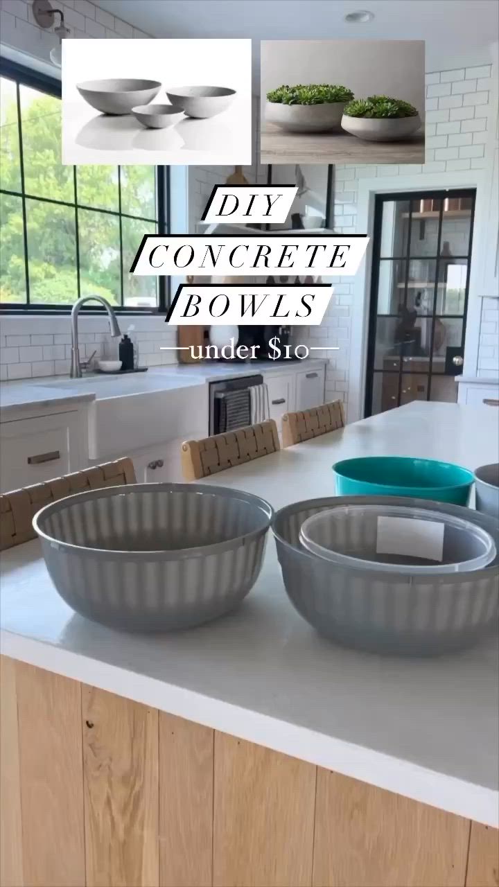 This contains: Artisan crafting cement bowls in a mesmerizing video.