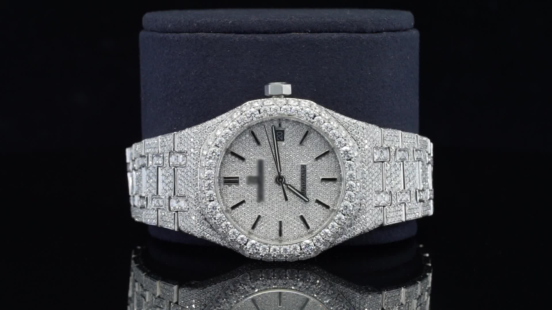 Step into the spotlight with the Awesome Iced Out Totally Automatic Moissanite Diamond Quality Wrist Watch for Men. This exceptional timepiece merges unparalleled luxury with advanced functionality, making it the ultimate accessory for the modern man. 
#moissanitewatch #watch #diamondwatch #moissanitediamond #watches #menwatch