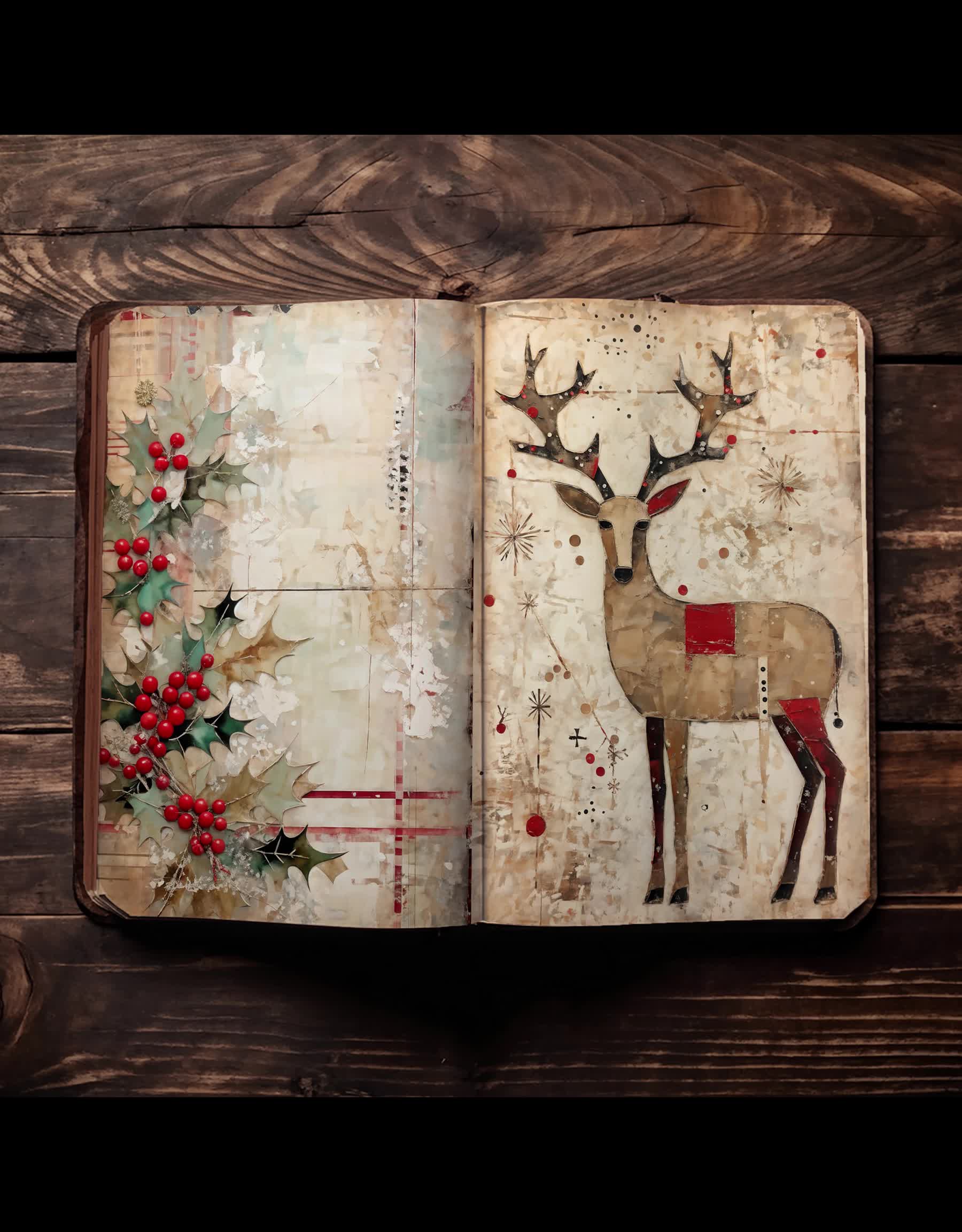 This contains an image of: Christmas journal pages