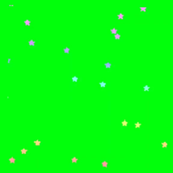 This may contain: green screen with stars moving in different directions