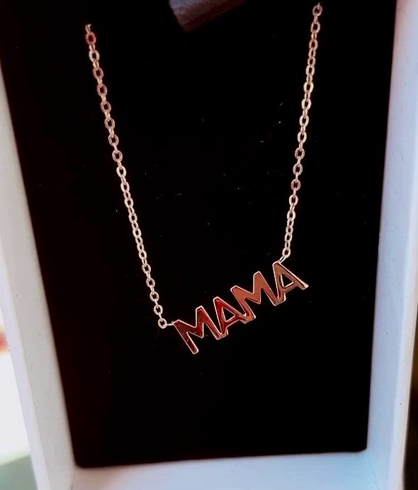 In celebration of all the great mothers around the world, treat the mom in your life to this piece of jewelry they deserve with this gold mama necklace.