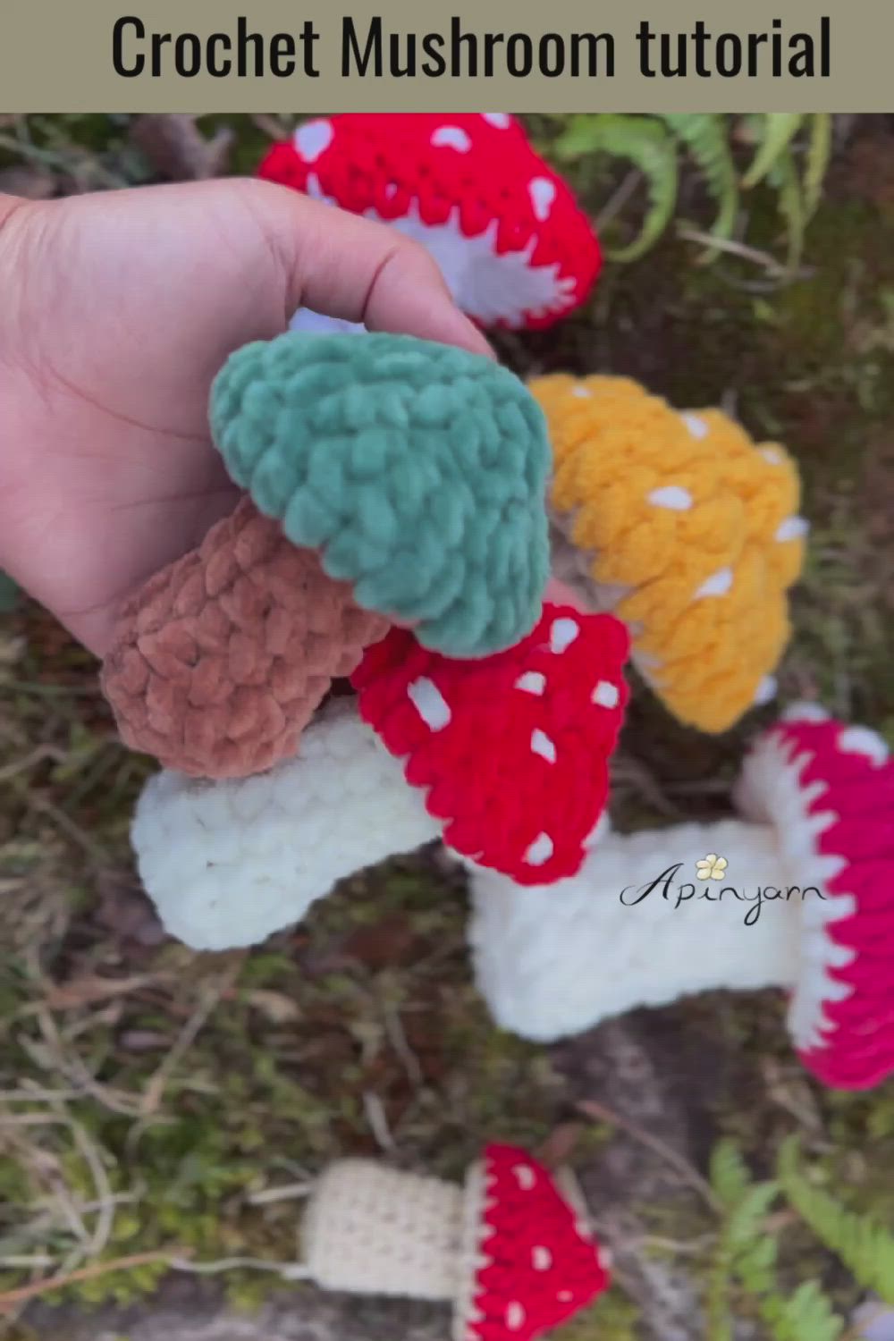 This contains: #crochettutorial #crochetmushroom #freecrochetpattern #crochetpattern #mushroom #easycrochet 