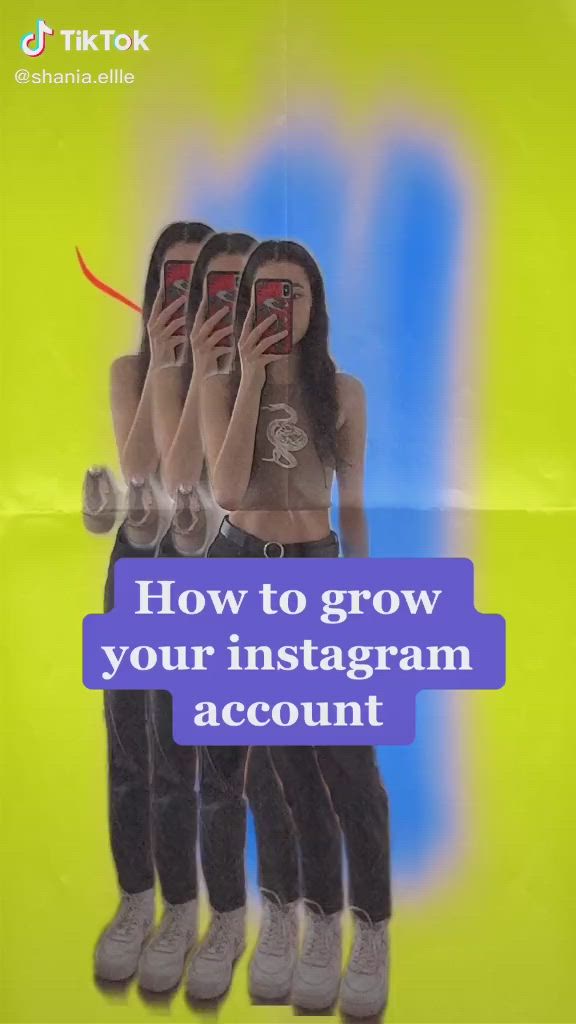 This may contain: an advertisement for instagrams with three women holding up their cell phones and texting how to grow your instagram account