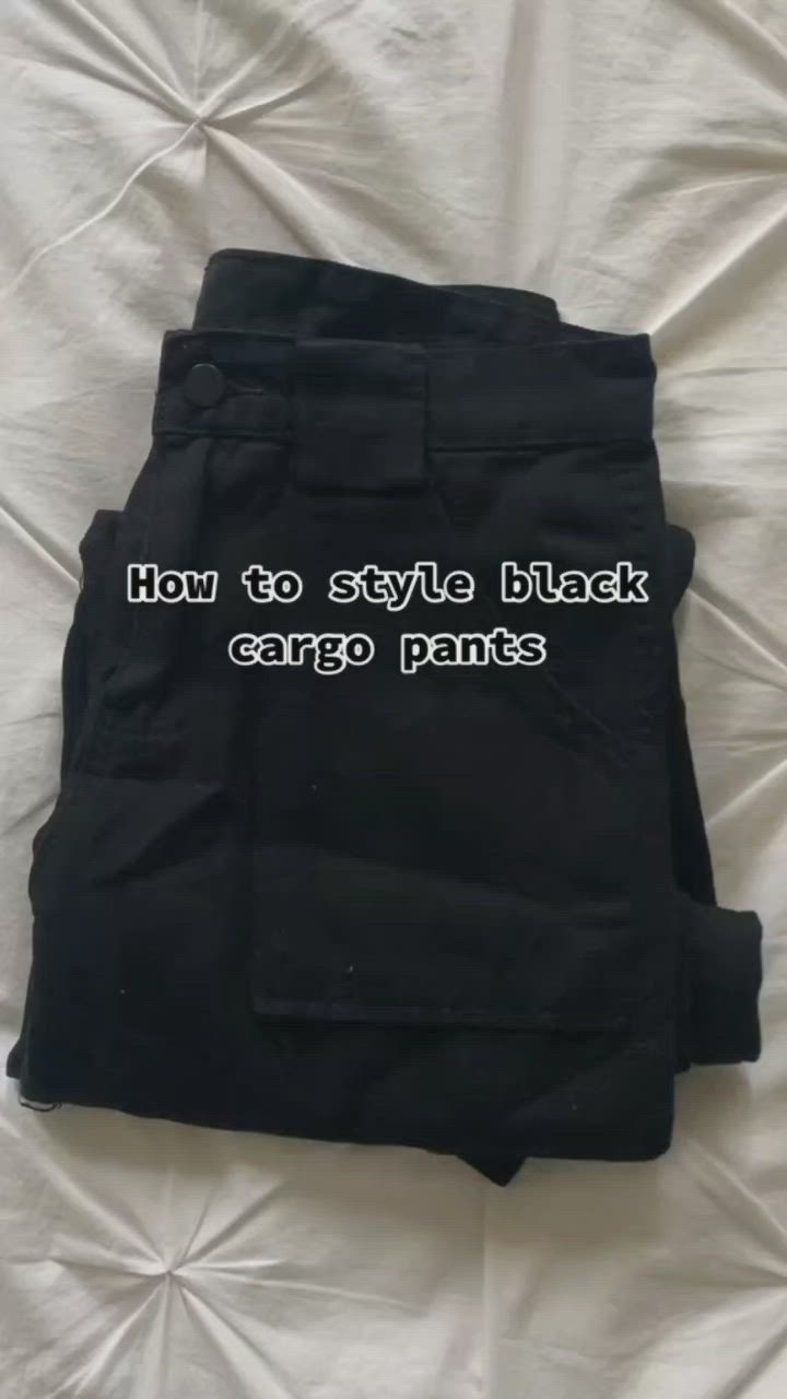 This contains an image of: How To Style Black Cargo Pants Winter Edition