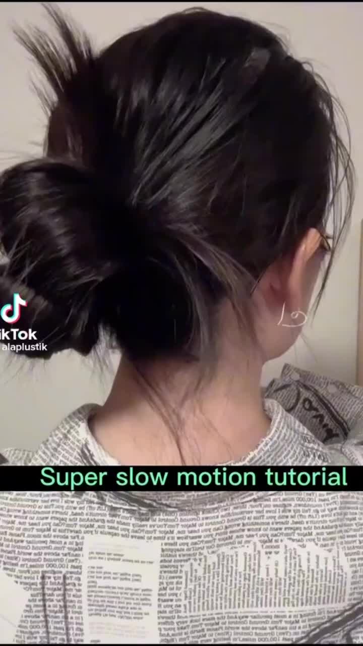 This contains an image of: every womens have to learn this hair style