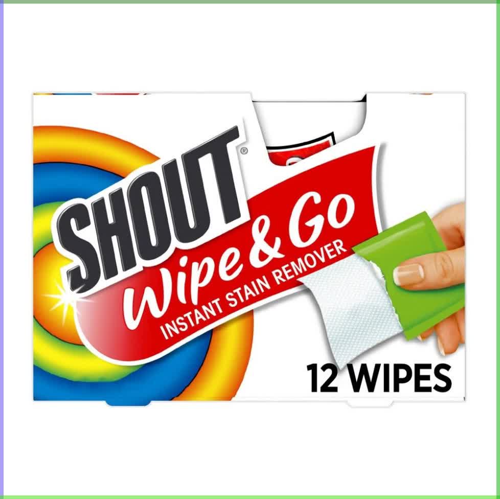 Shout Wipe & Go Instant Stain Remover is tough on stains, but gentle on your color-fast machine-washable fabrics, carpets, and auto interiors. These individually packaged and portable wipes break up stains for easy removal of spontaneous on-the-go stains right away. The textured, double-sided cloth lifts and removes stains like makeup, orange juice, blood, and red wine. Wherever stains happen, Shout Wipe & Go are there. Safe for all colorfast washables and works in all water temperatures. Shout 