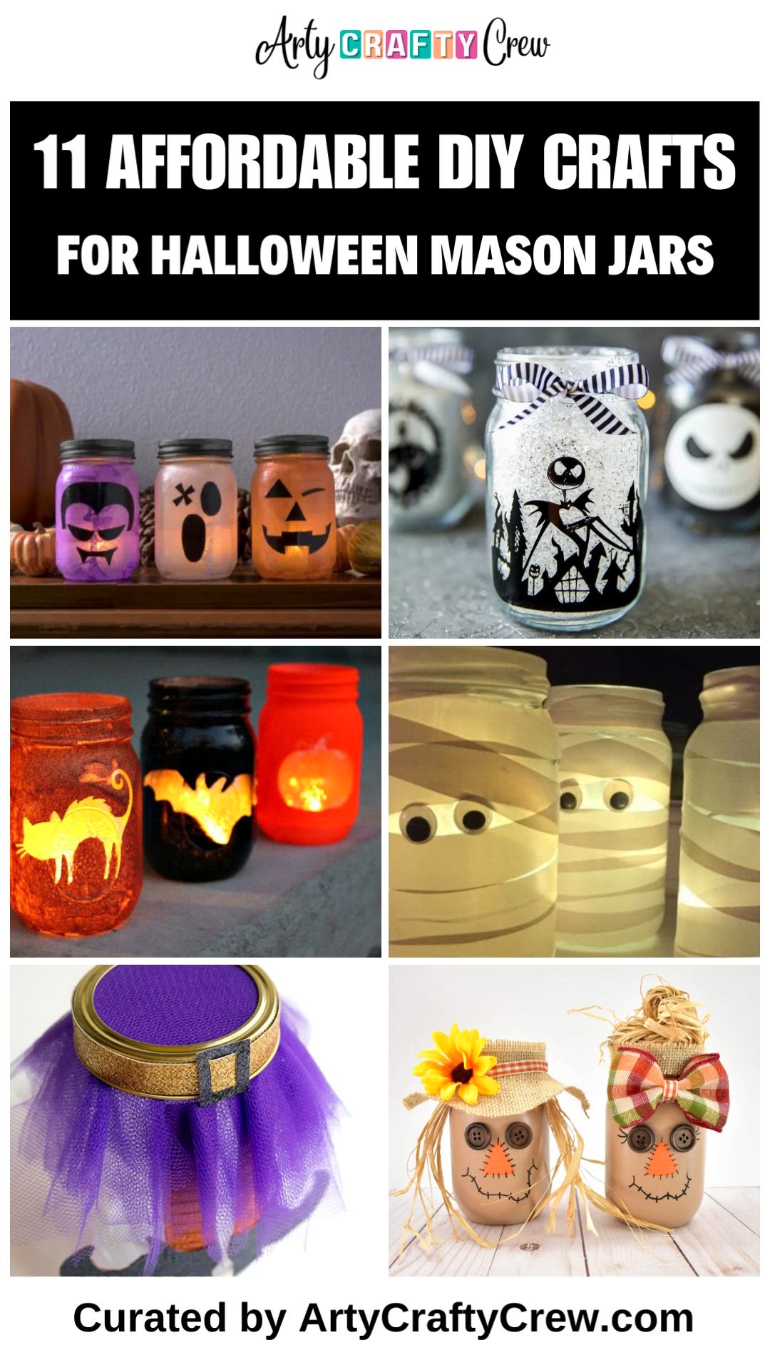 This may contain: halloween mason jar crafts for kids to make