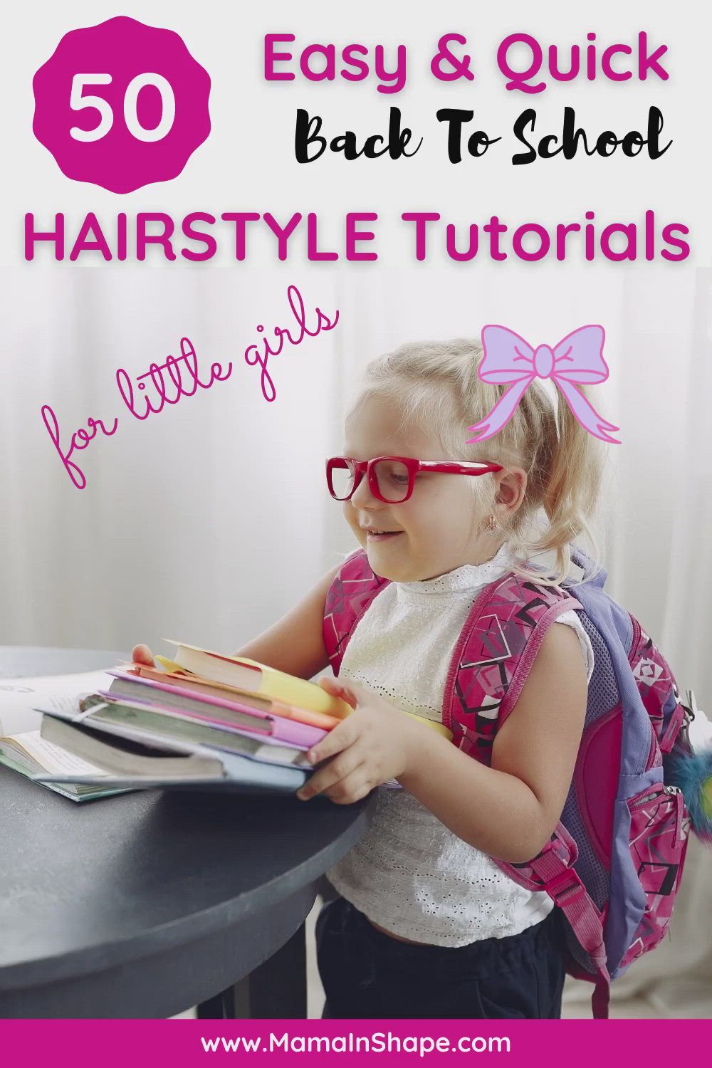 A selection of the best quick and easy back to school hairstyles that you can make in just a few minutes! All you need is a couple of cute bows or headbands, make sure you have plenty of elastics and a brush. Practice these easy back to school hairstyles and your little princess will look amazing! Watch the video tutorials and style like a pro. #hairstyle #quick #easyhairstyle #backtoschool #styling