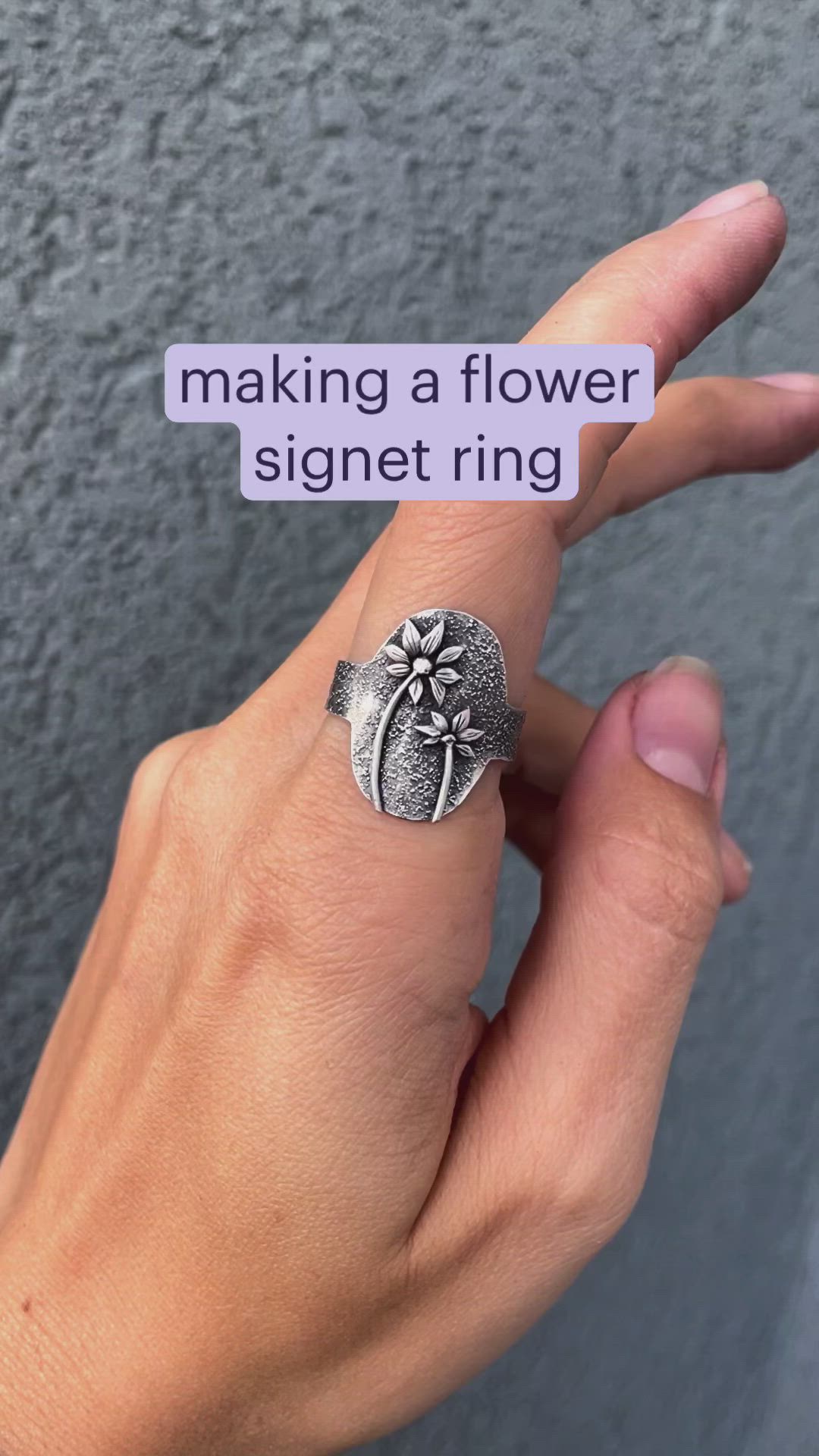 This contains an image of: making a flower  signet ring