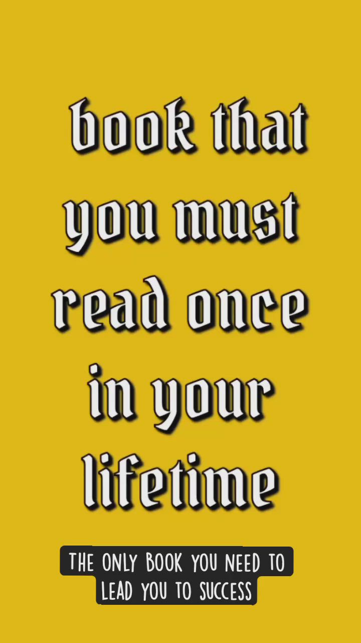 This may contain: a quote that reads, book that you must read once in your life the only book you need to lead you to success