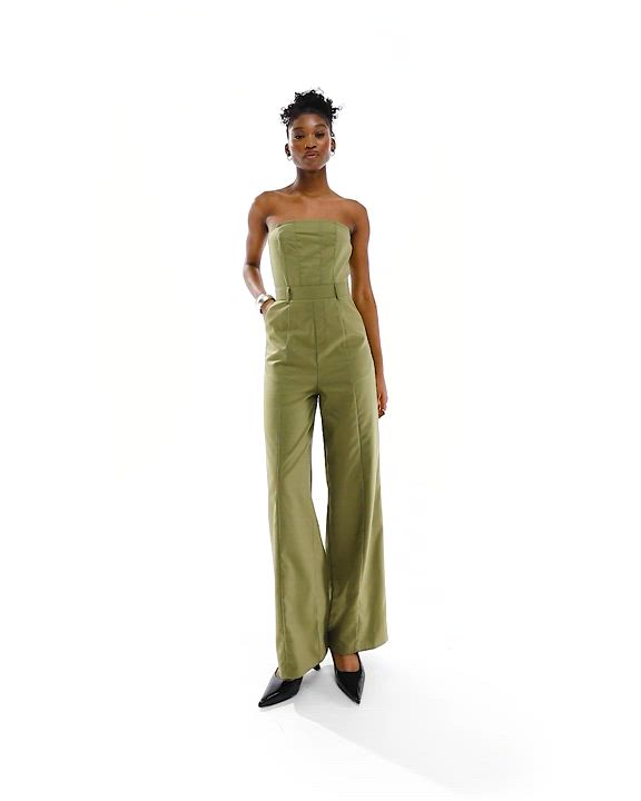 Jumpsuits & Rompers by Extro & Vert Co-ordinating made easy Bandeau style Seamed bodice Shirred panel to back Stretch-back waist Wide leg Regular fit