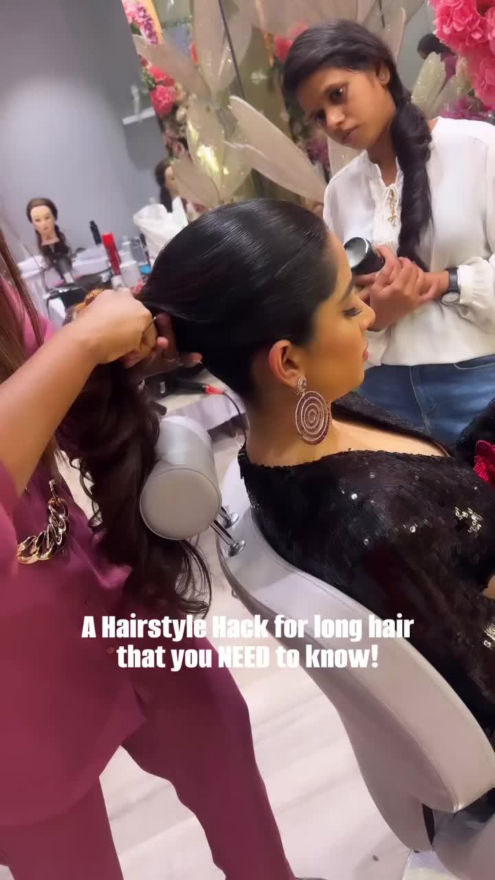 Long hair girlies, don’t know what to do when you want to change it up? We’ve got this quick hack that’ll make your ponytail glam! ✨🤌🏼🎀 Hairstyle by our fav @ritikahairstylist 💕💕 Mini Crystal Hair Bows so versatile you can wear it alone for a little bling or stack ‘em together to amp it up! Order them now! 🛍️🥰 #iamdrama #hairdramaco #hairaccessories #bowgate [ Hairstyle, Bow, Hair Bows, Crystal Hair Bows, Glam, Hair Accessories, Hairdos, Cocktail look, Party Look ]