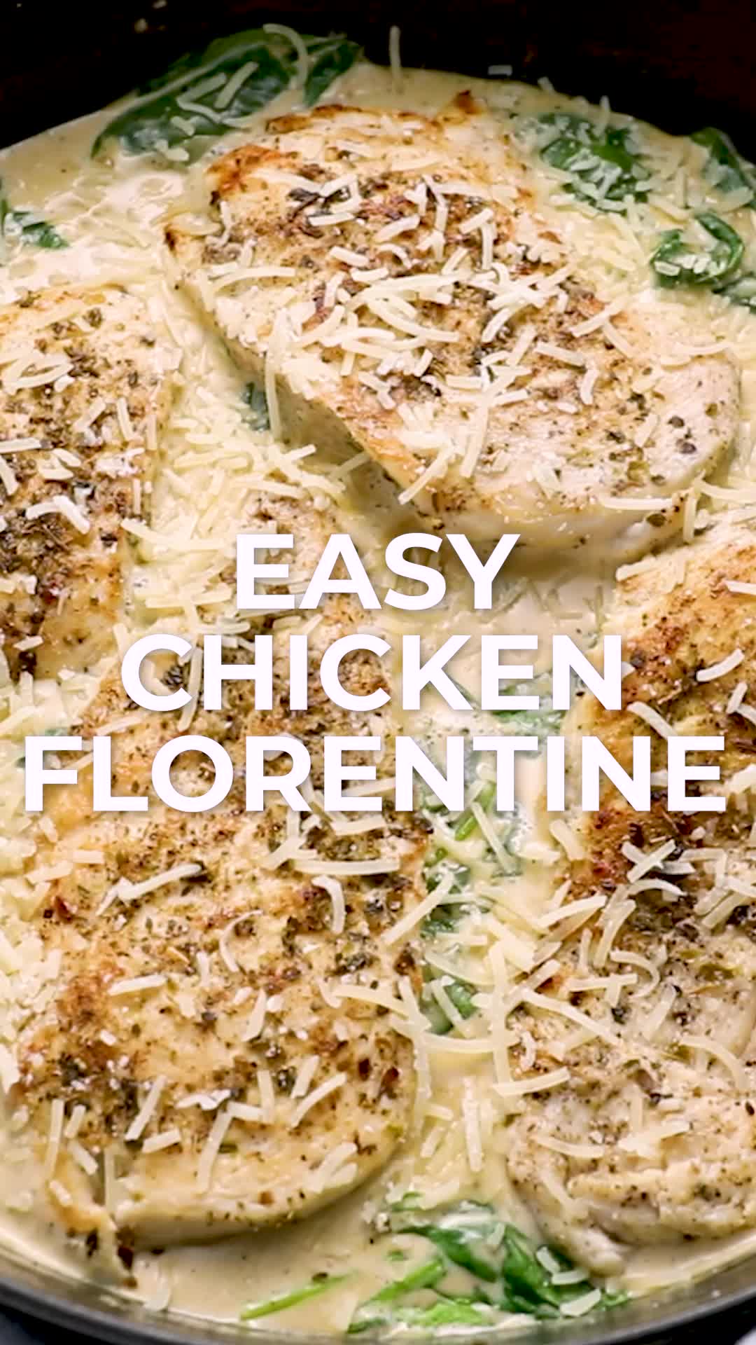 This contains: a step by step video of how to make creamy chicken florentine