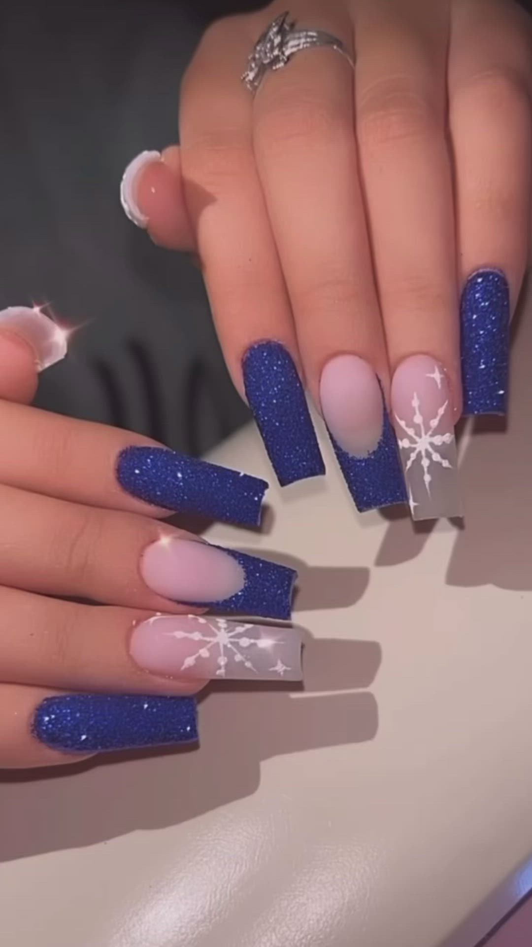 This contains an image of: Winter nail inspo