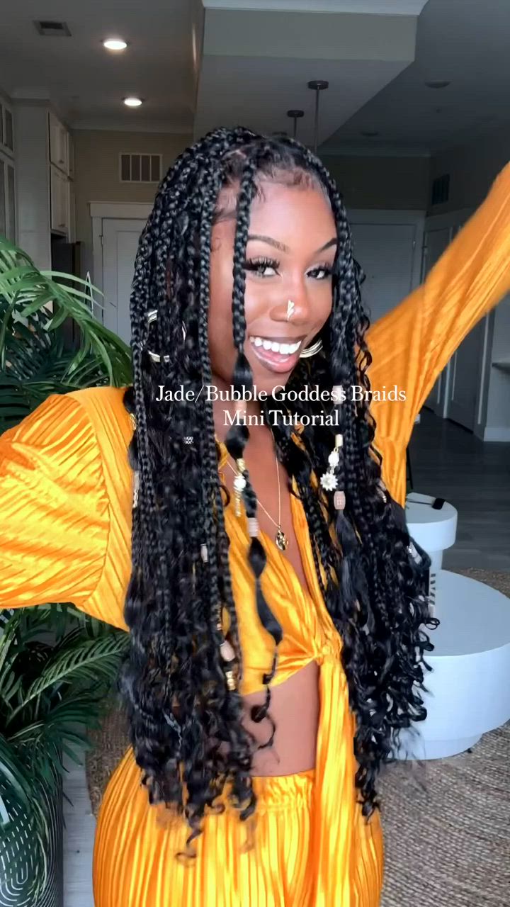 Ready to turn heads with your braids? Embrace the fun and trendy Bubble Goddess Braids that will take your hairstyle to the next level. Get ready to slay with this unique and eye-catching look that screams confidence and style!