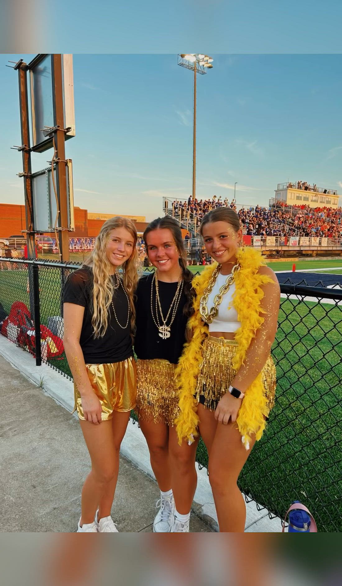 This contains an image of: Football games fnl gold rush foot ball themes school spirit