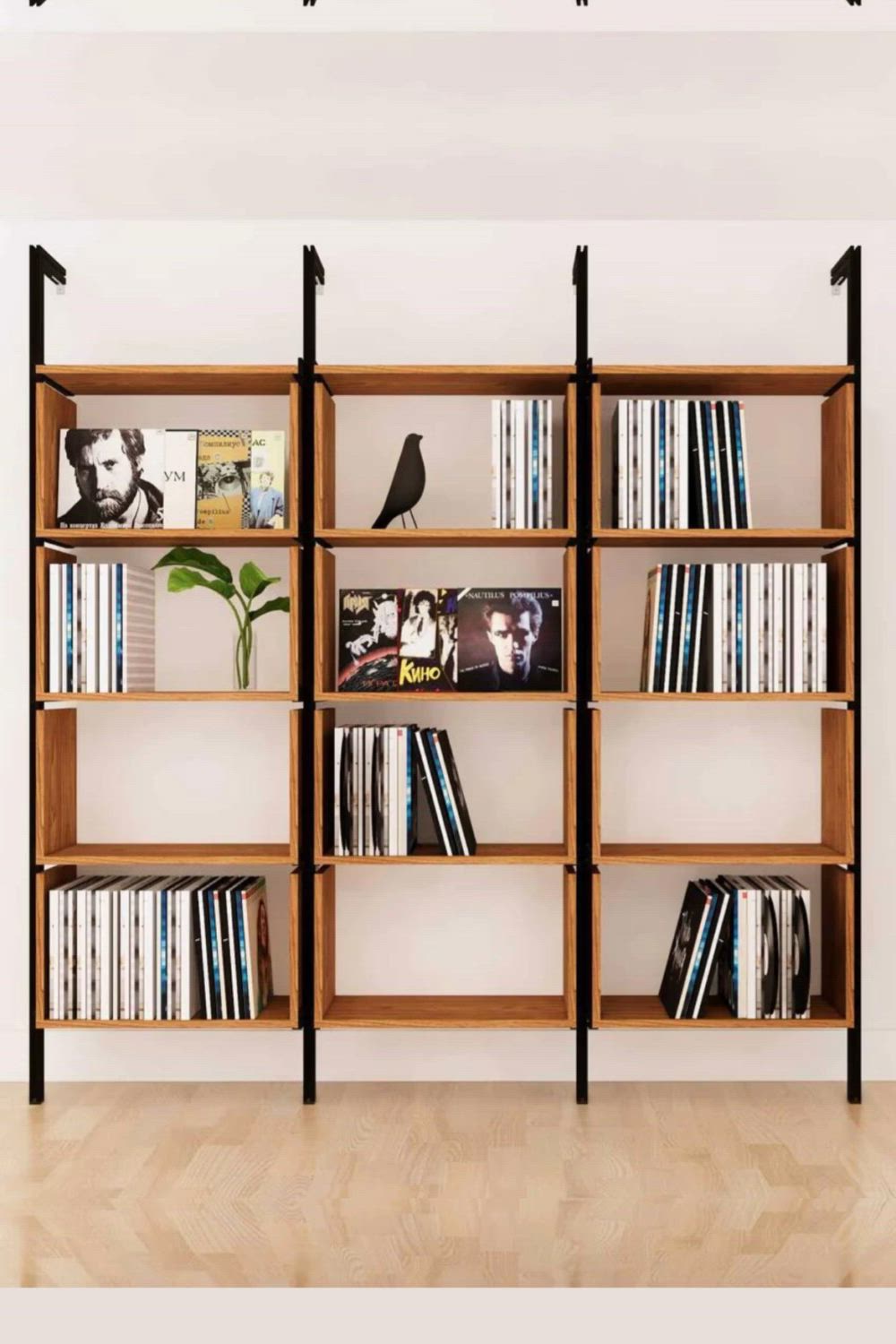 This contains: vinyl storage shelf