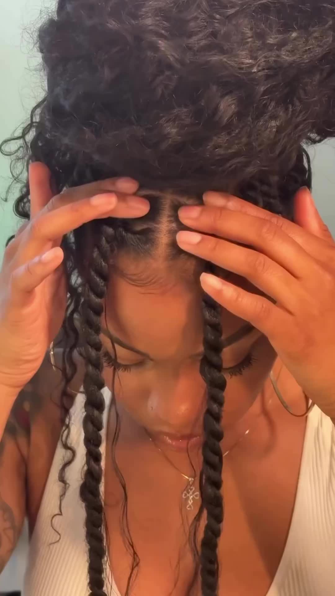 Protective hair style. Done with cuban twist hair and milkly way pieces. https://www.instagram.com/reel/C-8C4L1xpMY/?igsh=d21uN3V3MXFieWh2