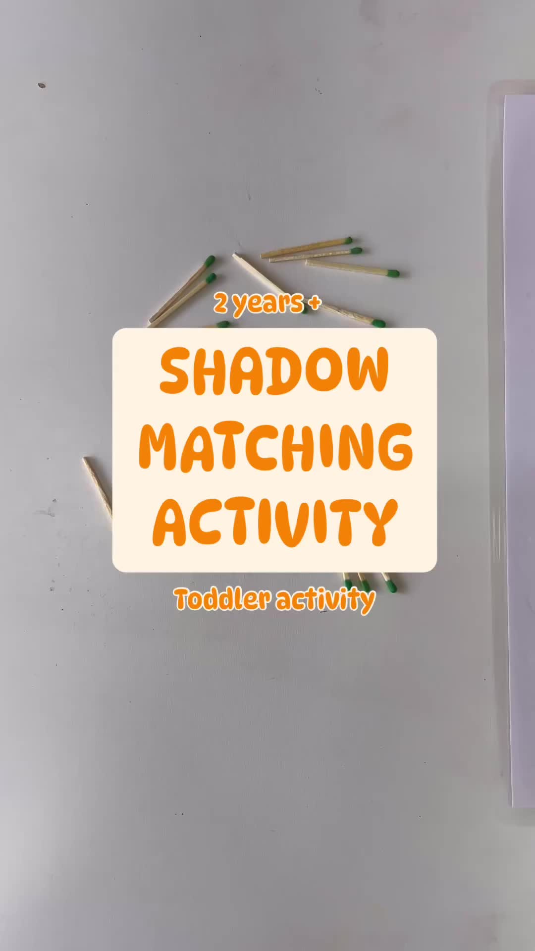 This contains an image of: Shadow matching activity for toddlers | Match sticks activity for preschoolers