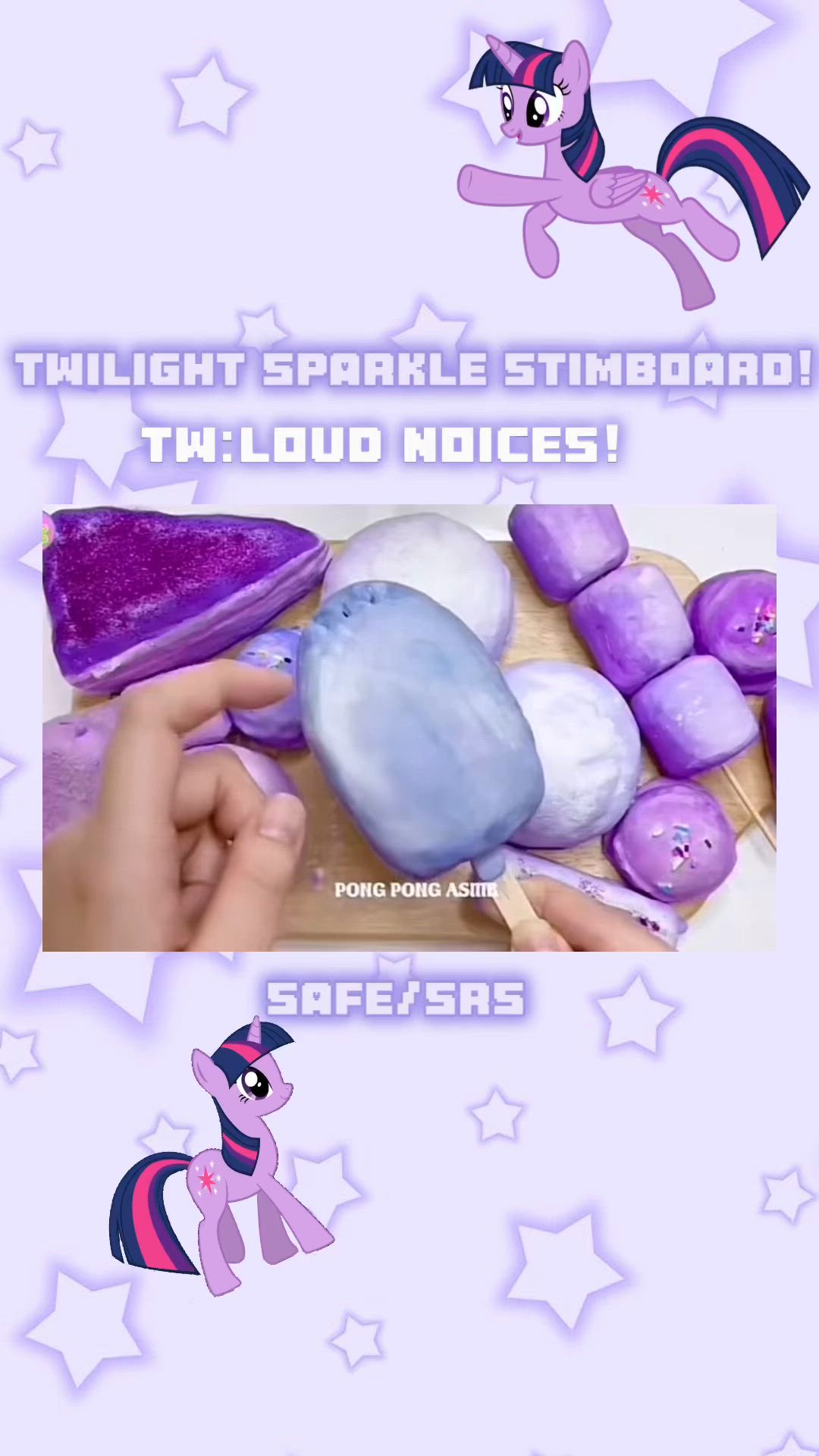 This may contain: an advertisement for twilight sparkle's pinkie ponies with the caption twilight sparkles