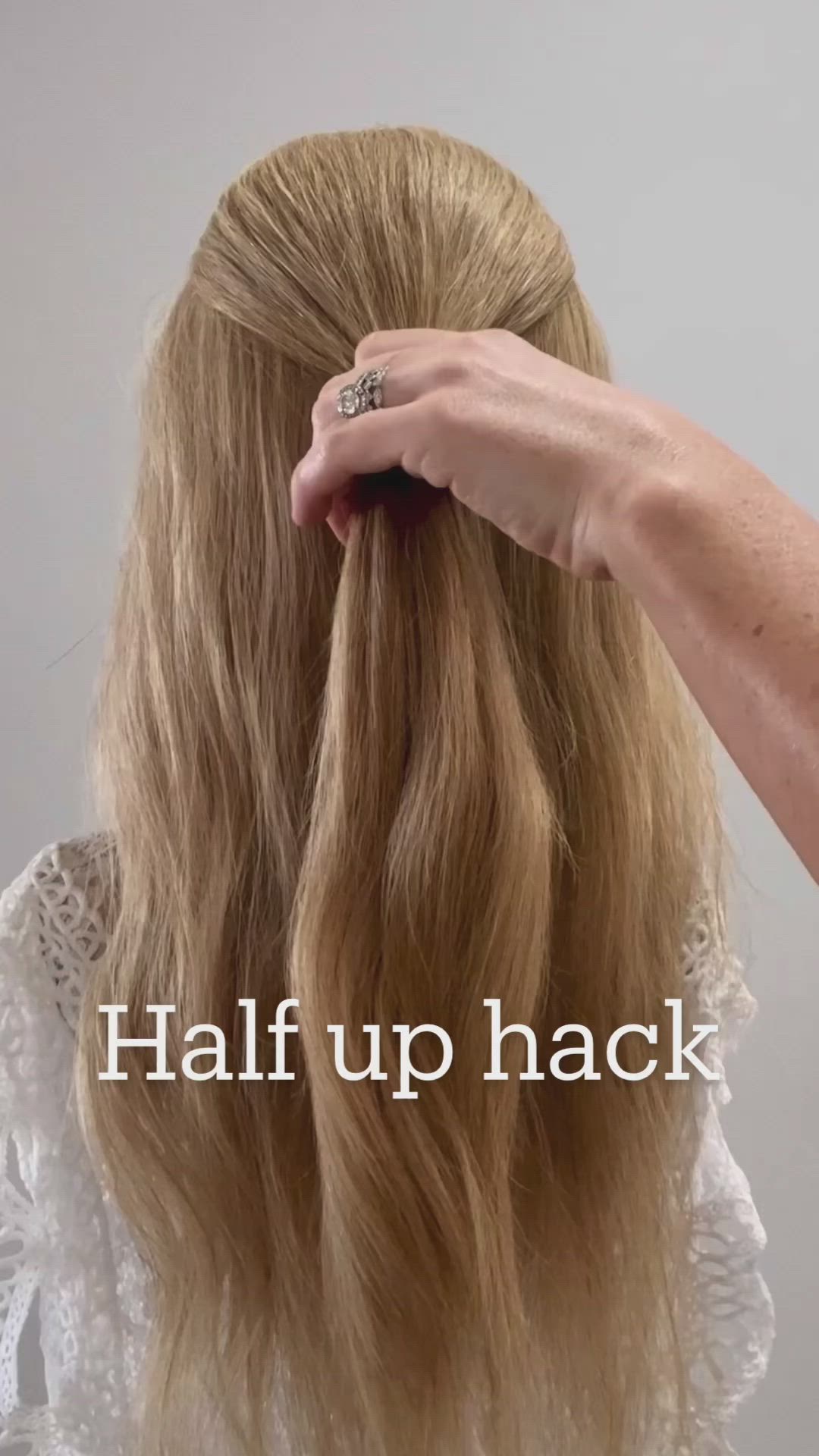 This contains an image of: Half up hair hack 🤍 YOU NEED TO TRY THIS! Sydney Hairstylist Annie Johnson