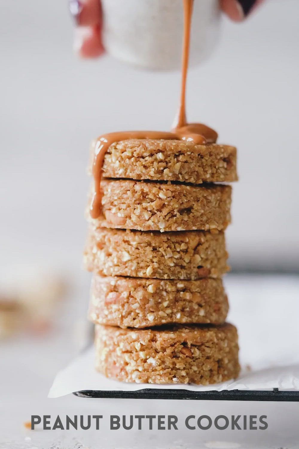 This contains: video of how to make easy no bake vegan peanut butter cookies