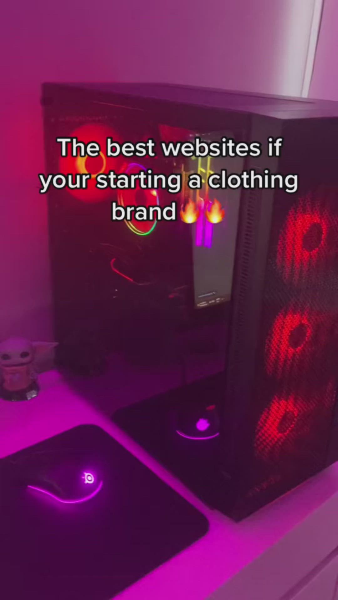 This may contain: the best website if your starting a clothing brand is on display in front of a computer screen