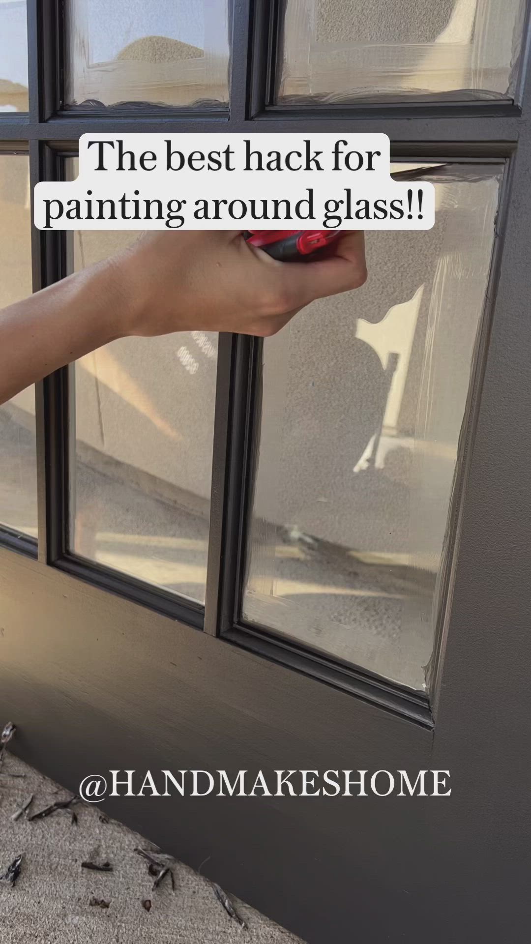 This contains an image of: The best hack for painting around glass!!