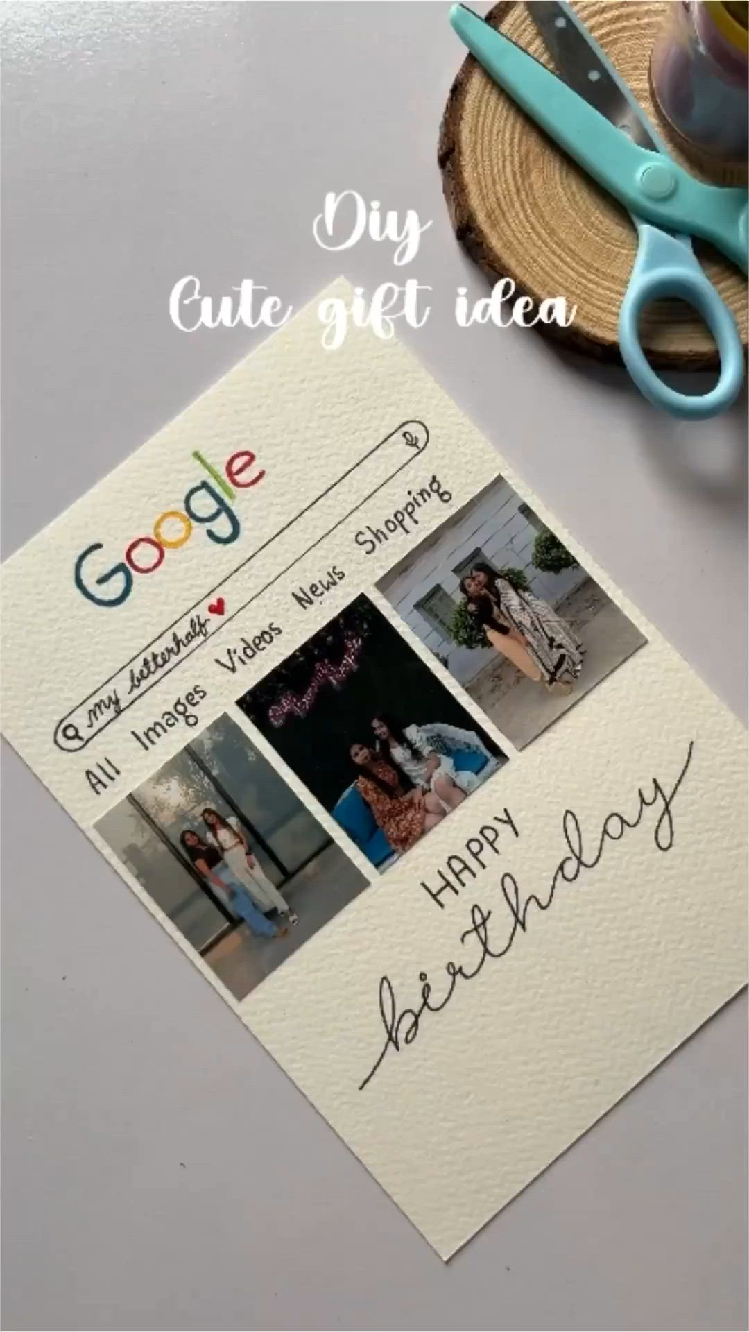 This may contain: a birthday card for someone with pictures on it and the words google cut gift idea