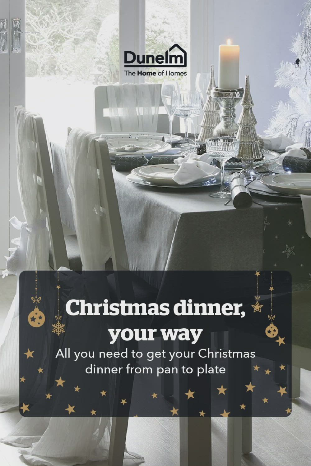 This may contain: christmas dinner, your way all you need to get your christmas dinner from pan to plate