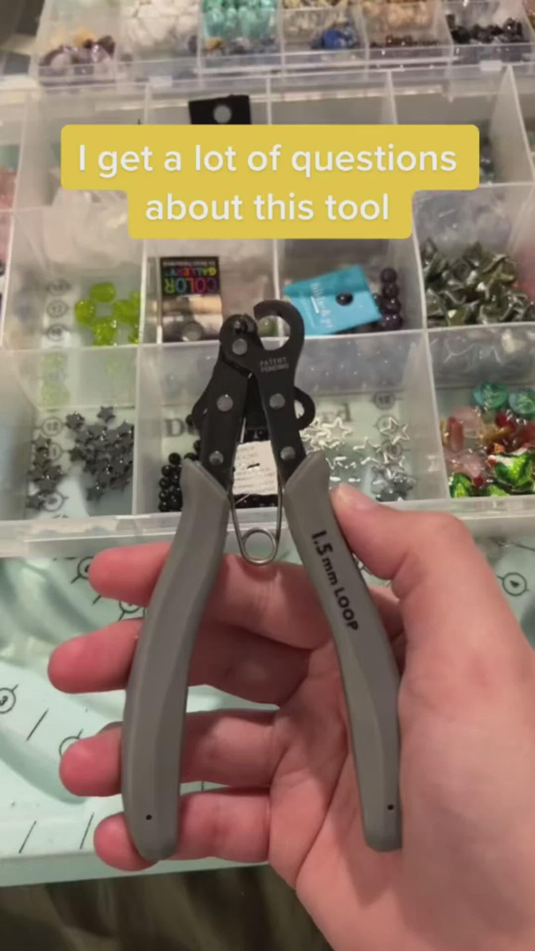 This may contain: someone is holding scissors in their hand with the words i get a lot of questions about this tool