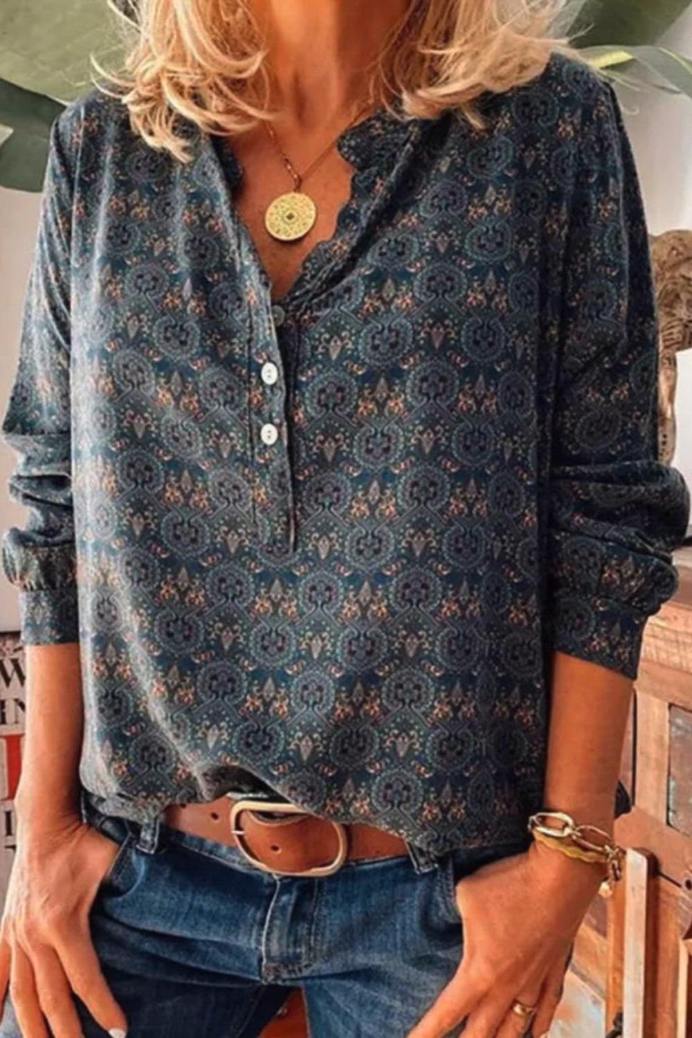 Revive vintage charm with our Retro Printed Button Down Collar Shirt. This shirt blends timeless style with contemporary flair. The button-down collar adds a touch of sophistication, while the retro print infuses a sense of nostalgia.