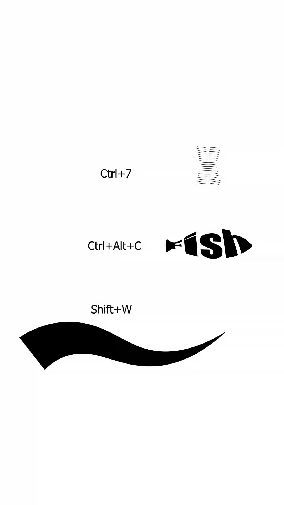 This may contain: the fish symbol is shown in red and white, as well as an x - ray