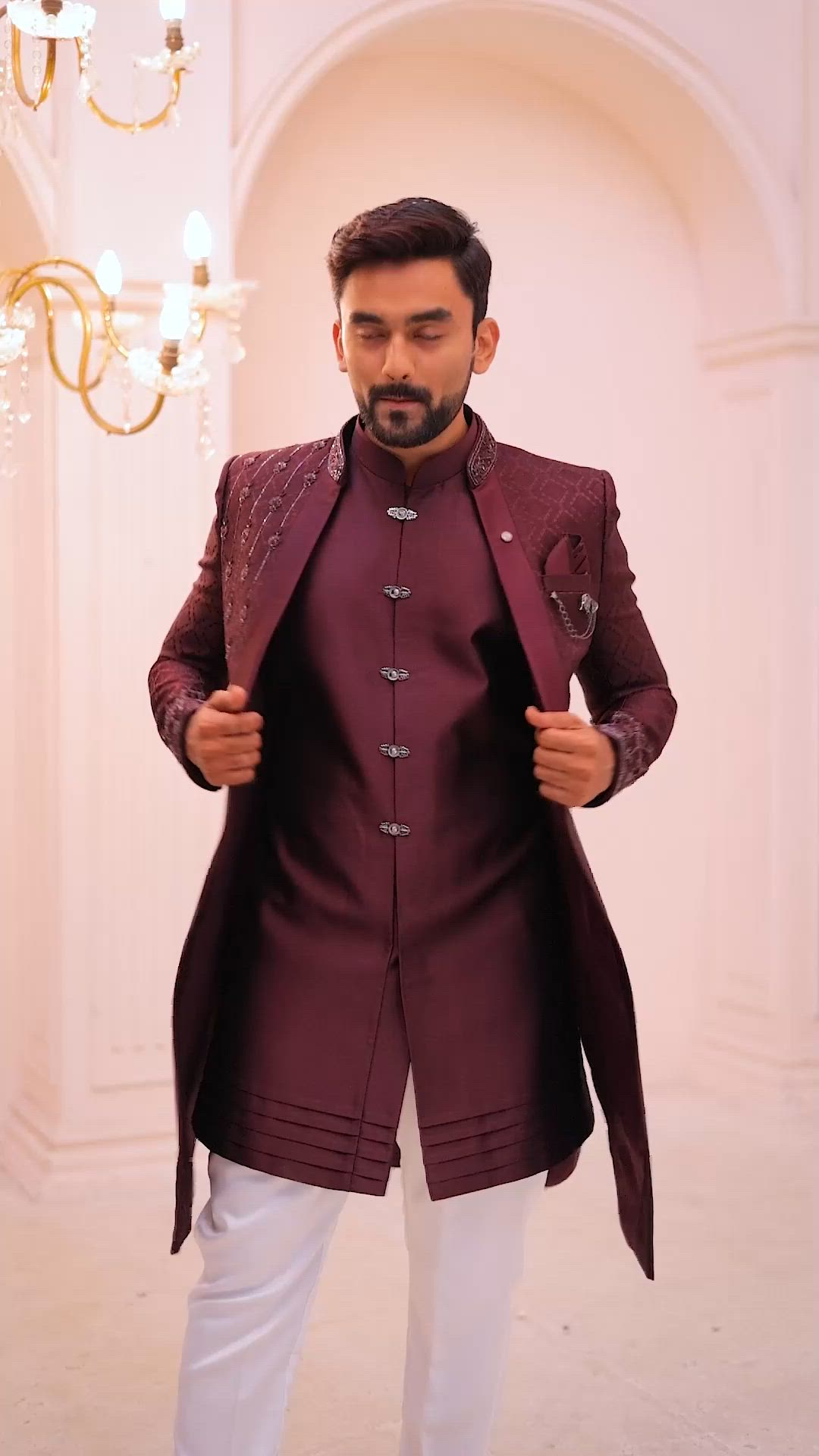 This contains: #gj5_fashion #latestcollection #menwear #fashiontrend #indianethnicwear #Traditionalwear #designerwear #weddingwear #IndianFashion #Fashion #wearitloveit #mensfashion #shervani #rentaldress #style #menswear #styleinspo #rentaloutfits #weddingoutfit #indowesternoutfit #indowestern