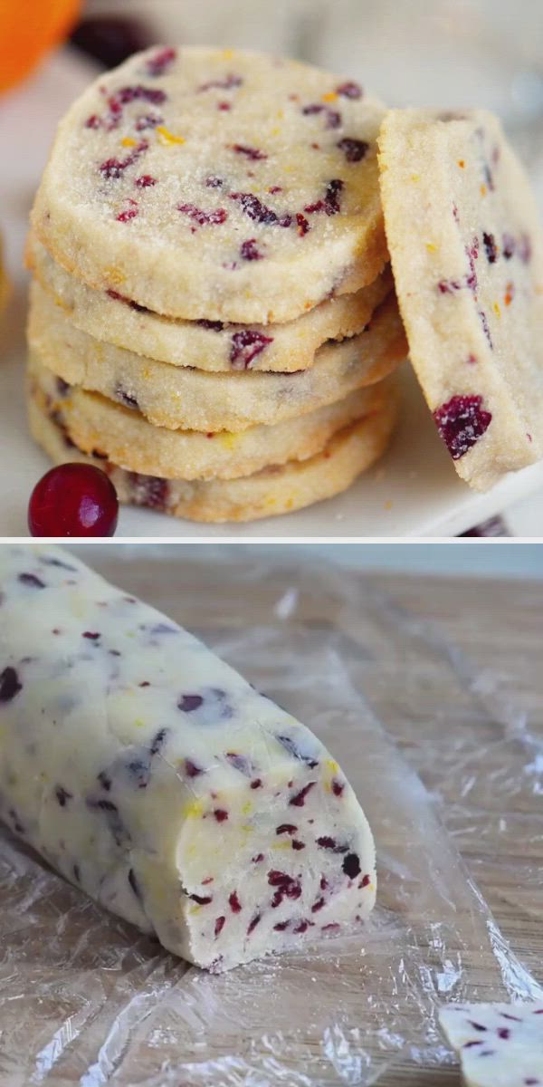 This contains: Cranberry Orange Shortbread Cookies, christmas cookies, holiday baking list